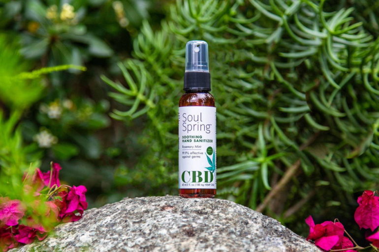 CBD infused hand sanitizer product