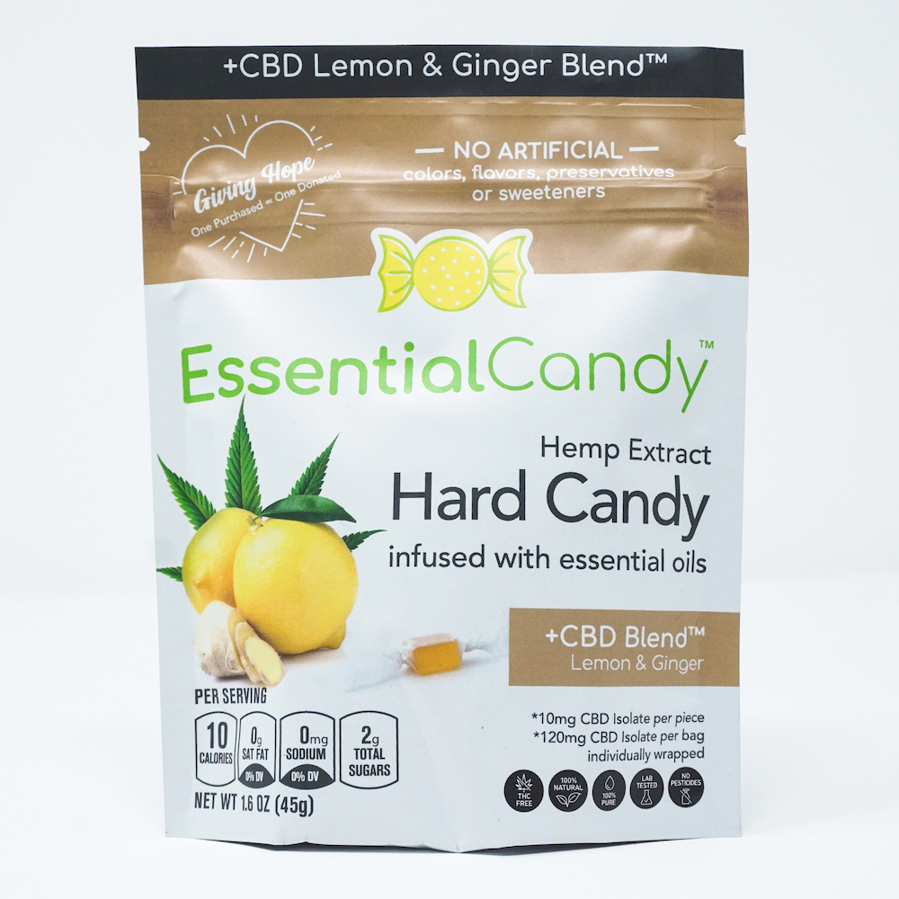 Hard CBD candy lemon flavor