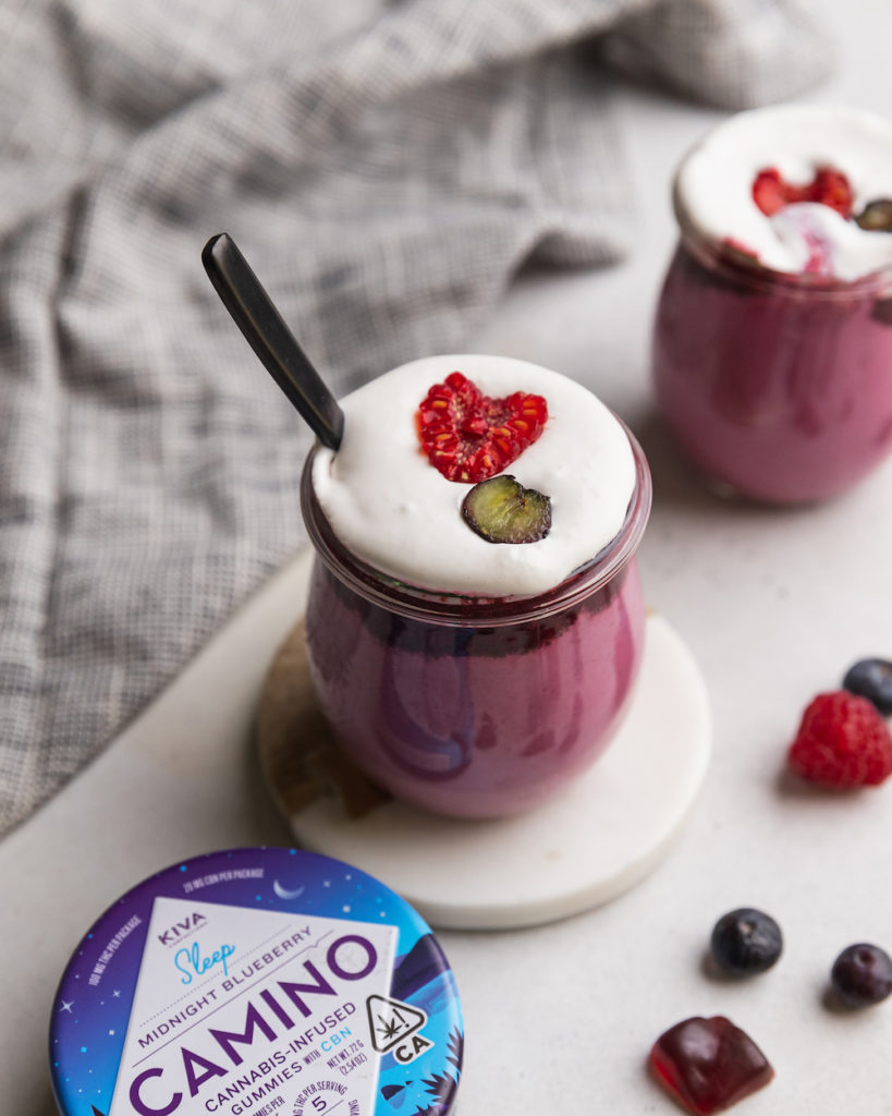 Cannabis-infused berry pudding