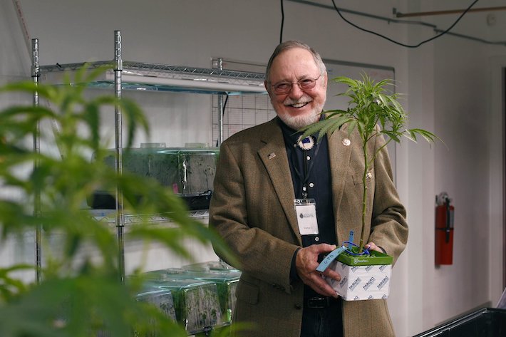 Don Young holding marijuana plant