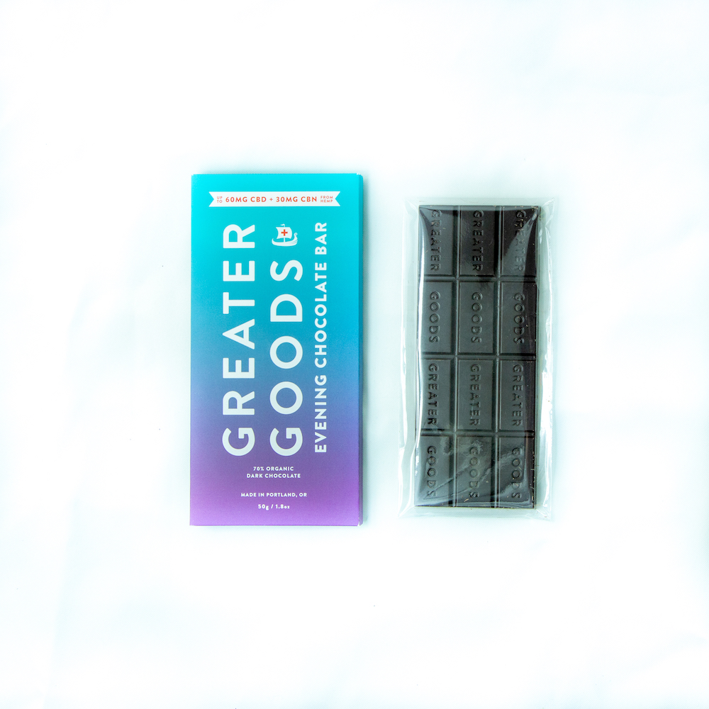 Greater Goods CBN chocolate bar