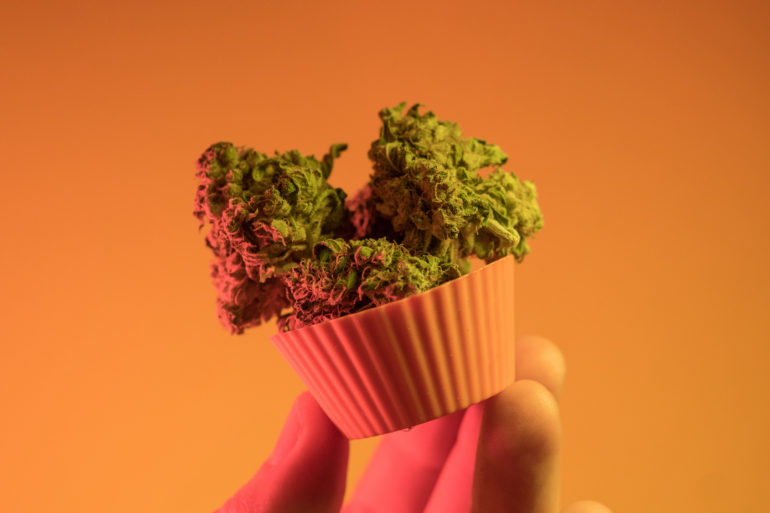 Marijuana edible cupcake