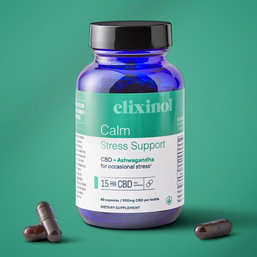 Elixinol CBD capsules Calm Stress Support