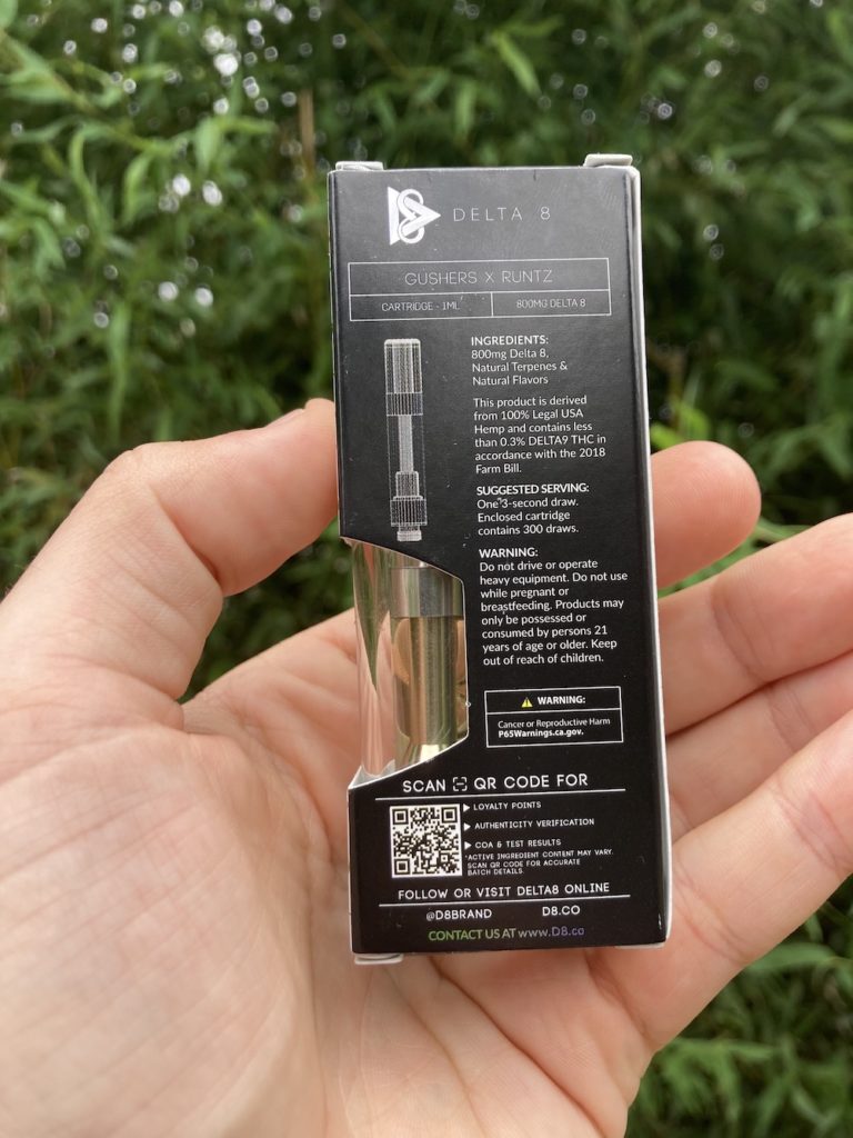 D8 cart with 800mg delta-8 THC