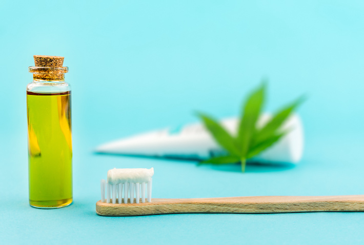 Cannabis CBD oil and toothpaste