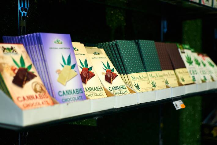 Edible products at a cannabis dispensary shop