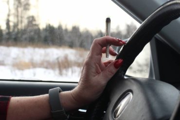 Smoking weed in the car while driving