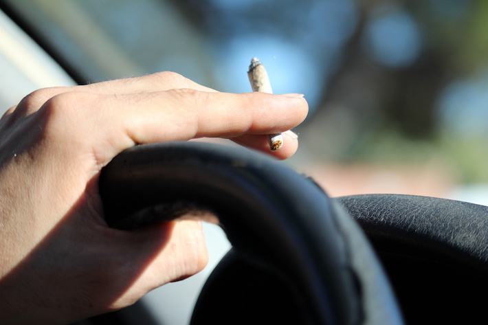 Driving while smoking marijuana in the car