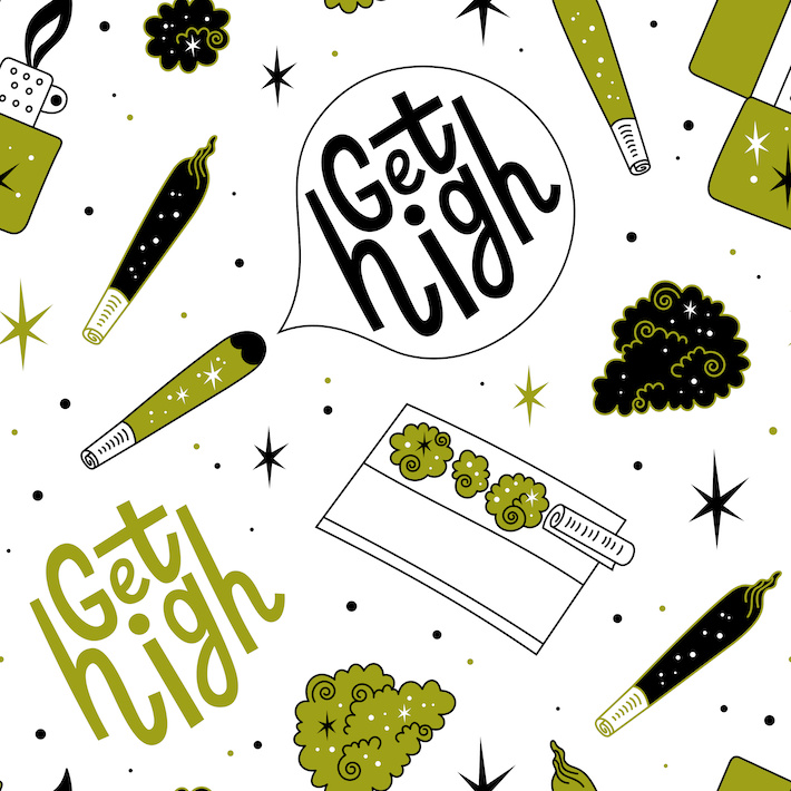 Illustration about CBD getting you high