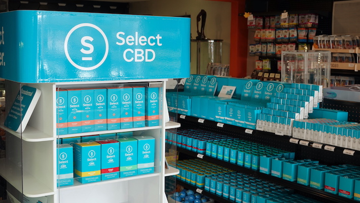 CBD products for sale at a retail store