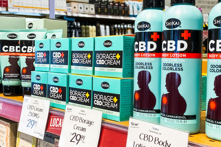 CBD topical products for sale at a store