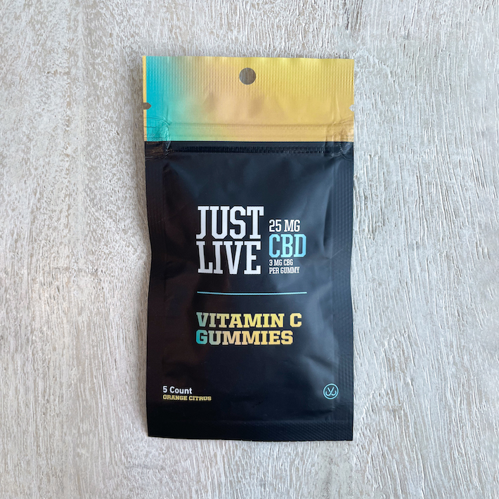 Just Live Vitamin C gummies with CBD