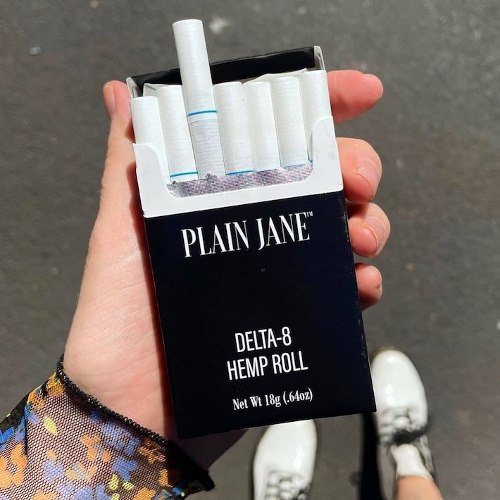 Tobacco-free delta-8 cigarettes with THC