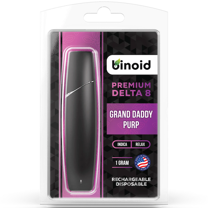 Strong delta-8 disposable vape pen product from Binoid brand