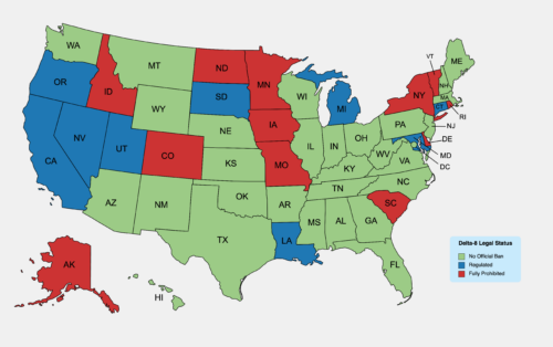 Where Is Delta-8 THC Available Or Banned? (Map Of States)