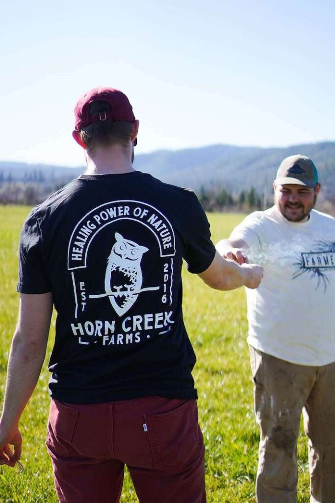 Horn Creek Hemp employees at the farm in Oregon