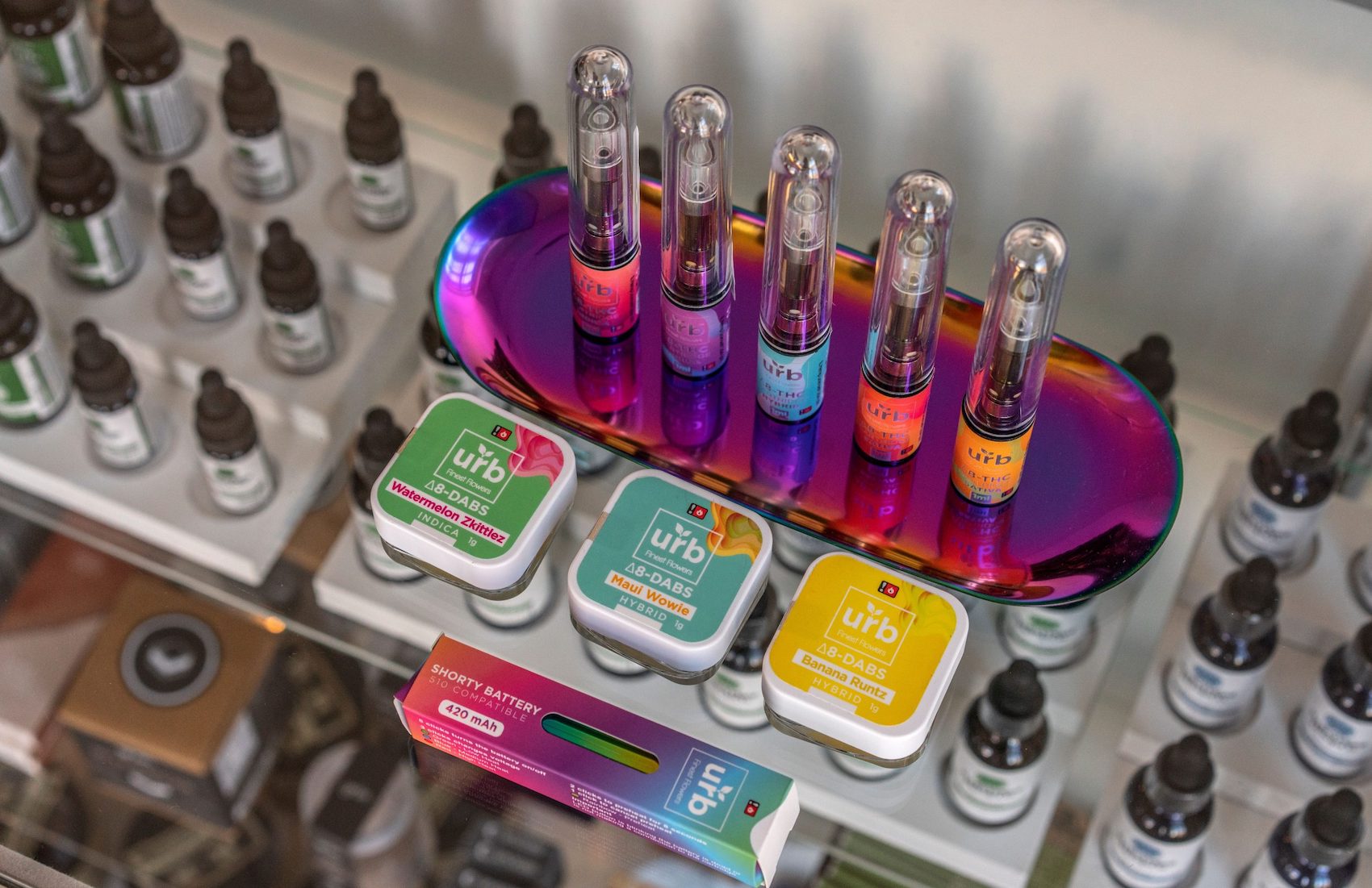 Quality delta-8 THC dabs products on display at store