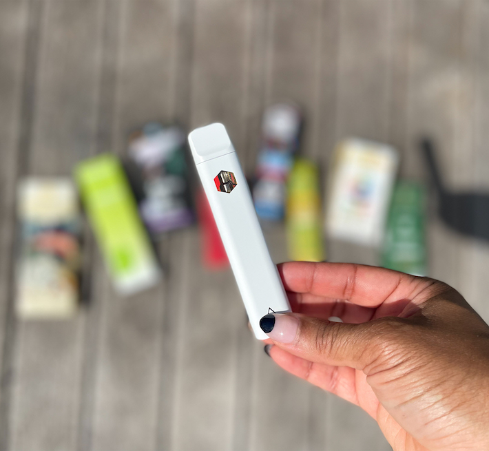 Quality testing a disposable vape pen infused with HHC cannabinoid