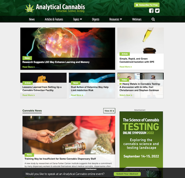 Analytical Cannabis website