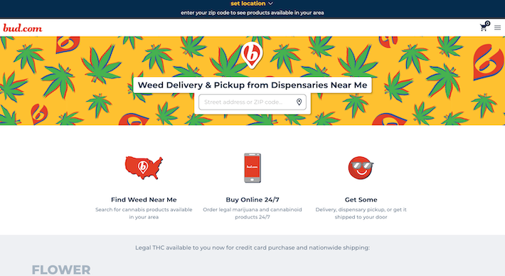 Bud.com cannabis delivery website