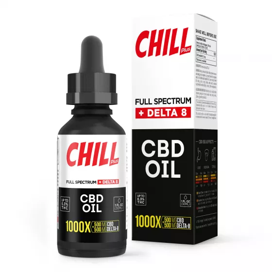 Full spectrum CBD oil product infused with delta-8 THC extract