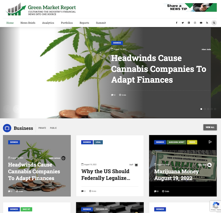Green Market Report website
