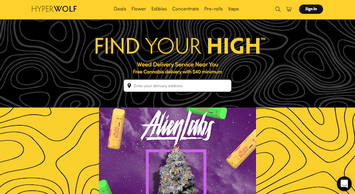 Hyperwolf marijuana delivery app