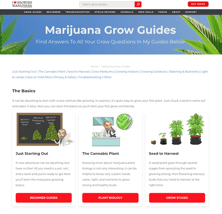 I Love Growing Marijuana website