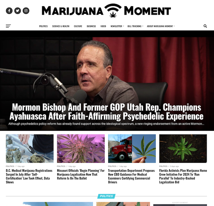 Marijuana Moment website