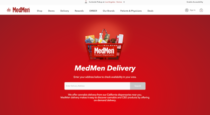 MedMen marijuana delivery service app