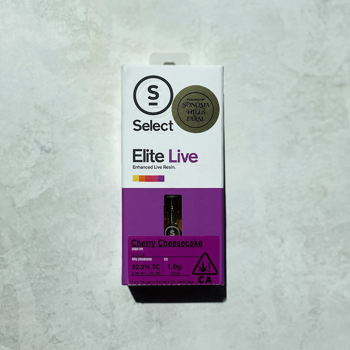 Select live resin THC vape cartridge