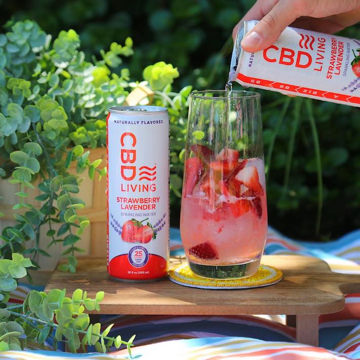 CBD sparkling water strawberry flavor
