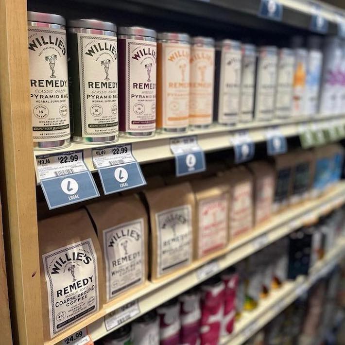 CBD tea products sold at a Sprouts grocery store