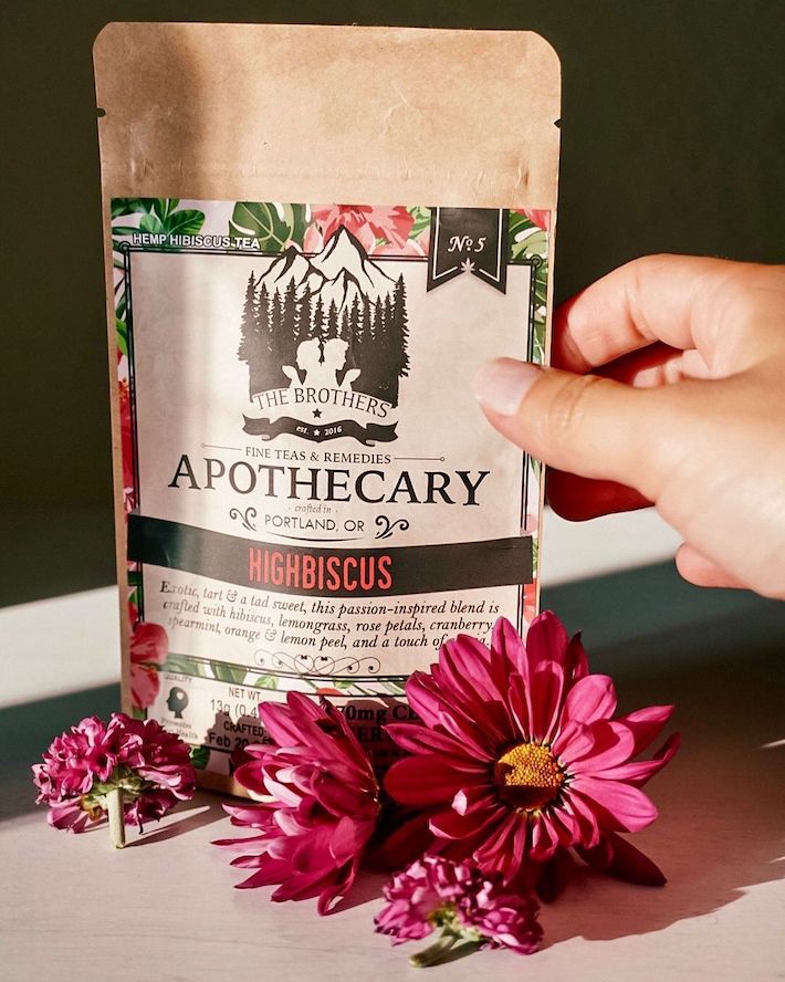 Organic CBD tea bags with hibiscus flavor