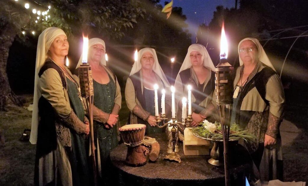 Sisters of the Valley gathering for a ceremony