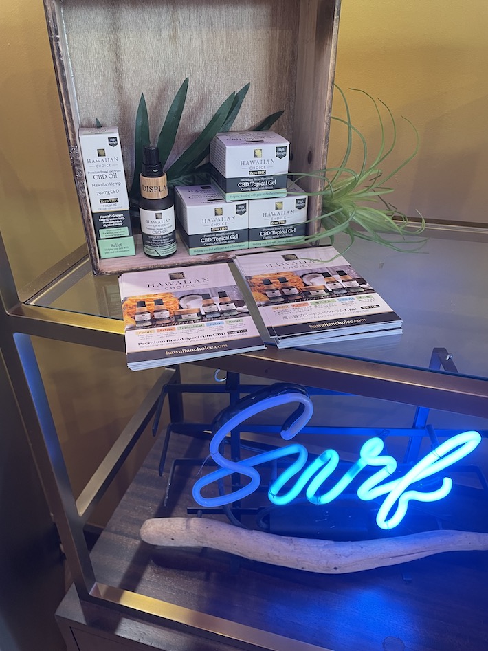 CBD products on display at a retail store