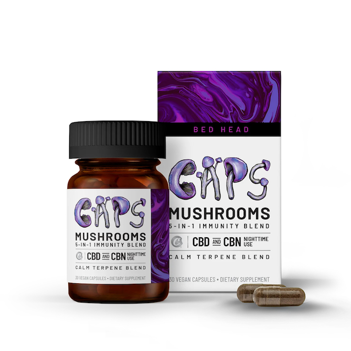 CBN capsules with CBD and mushrooms for wellness effects