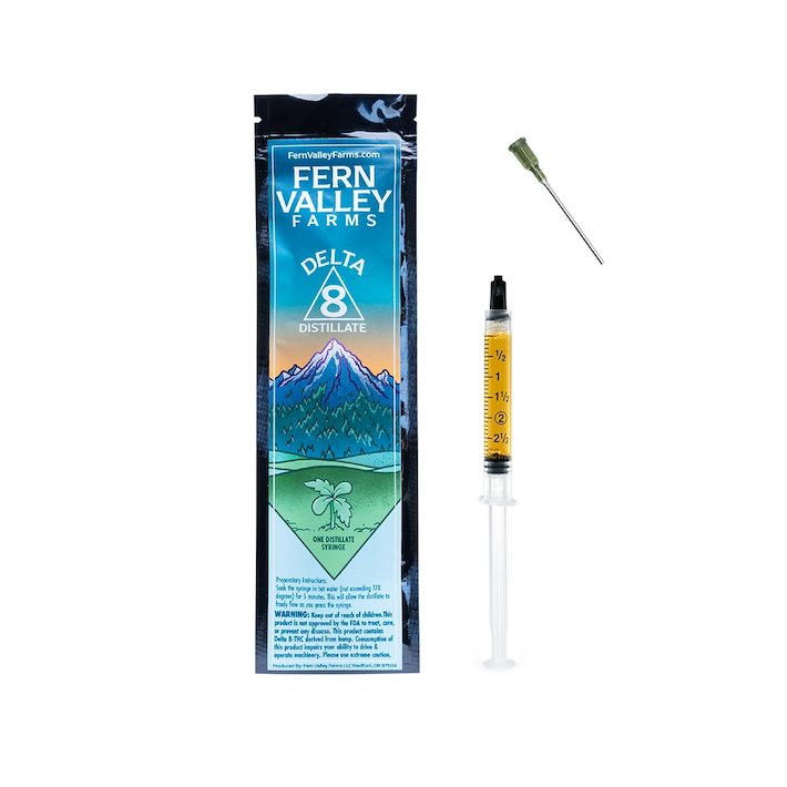 Organic delta-8 THC distillate syringe
