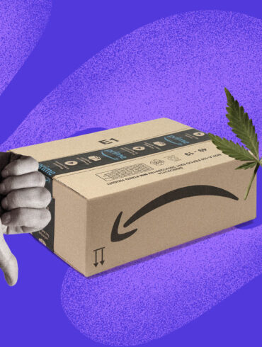 Amazon package containing CBD products