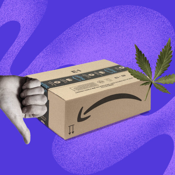 Amazon package containing CBD products