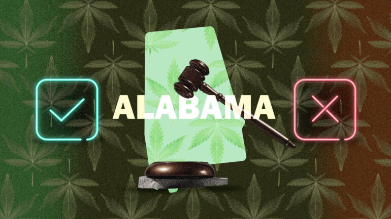 Map of cannabis laws in Alabama