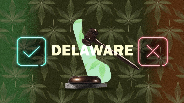 Marijuana legality map in Delaware