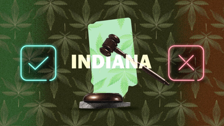 Map of marijuana laws in Indiana