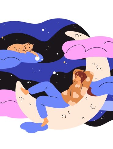 Woman sleeping illustration