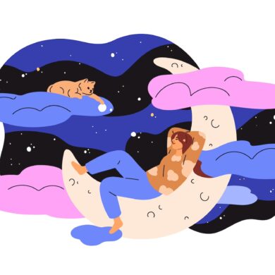 Woman sleeping illustration