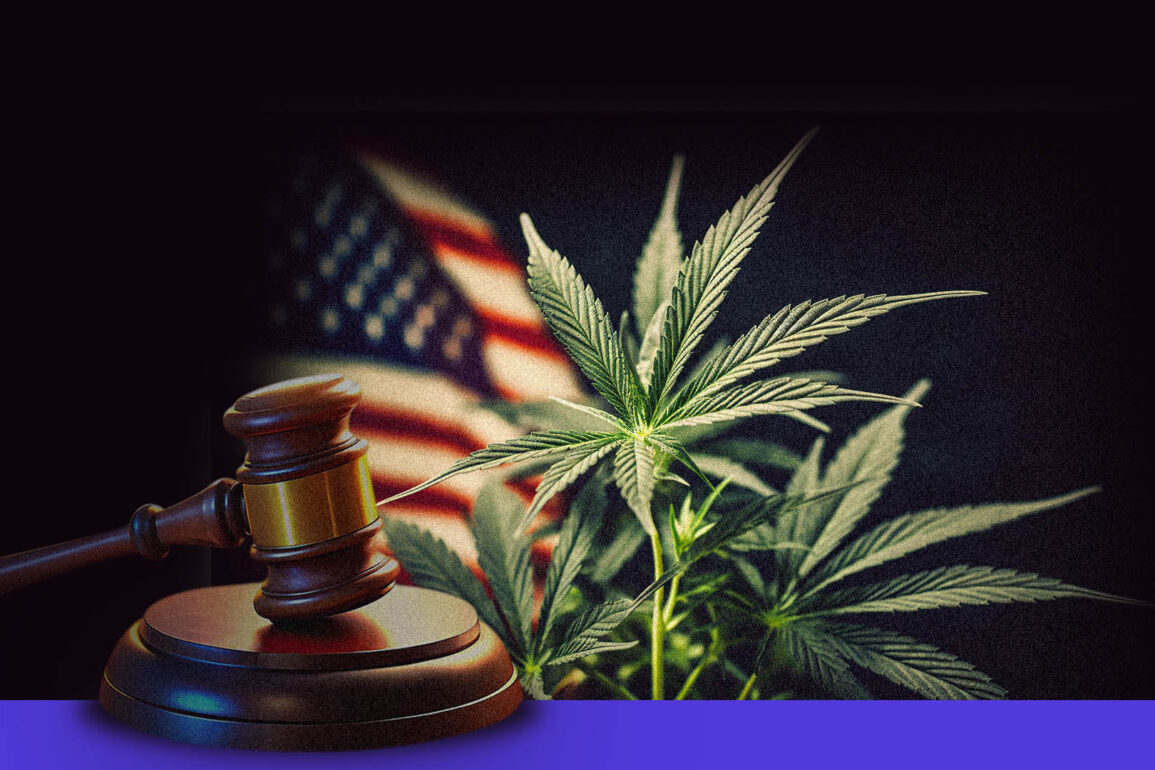 Cannabis rescheduling American flag