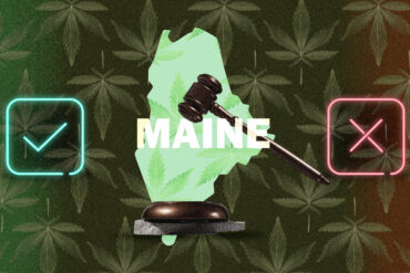 Maine cannabis laws map illustration