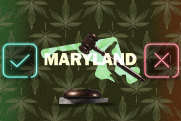 Maryland marijuana laws map illustration