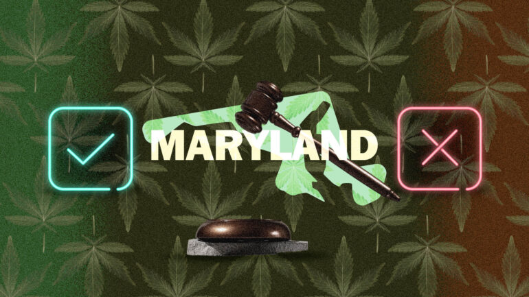 Maryland marijuana laws map illustration