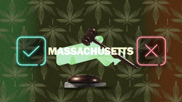 Map of marijuana laws in Massachusetts